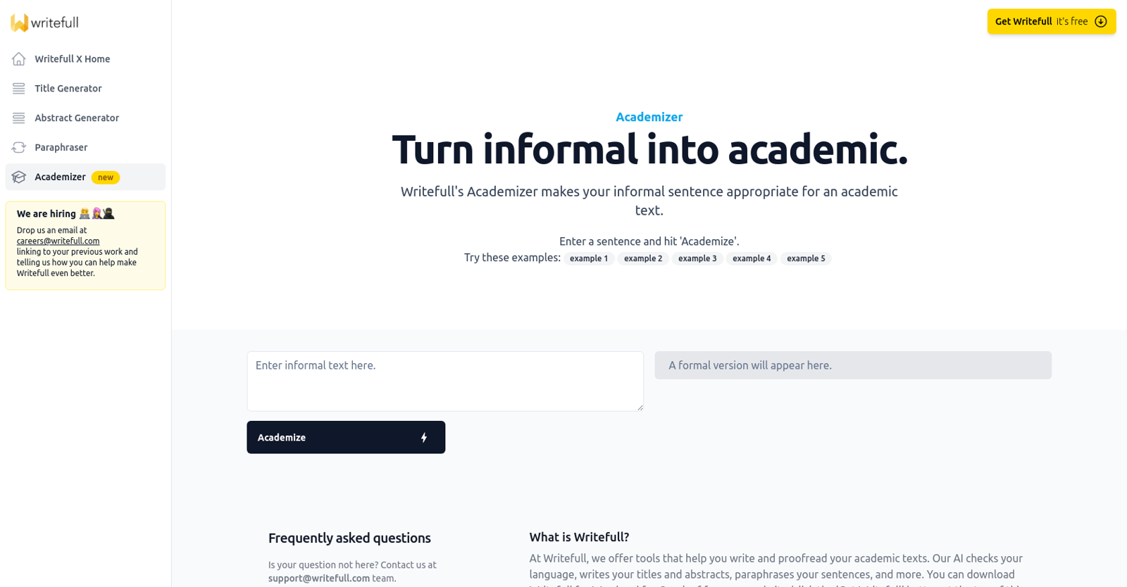 Writefull Academizer